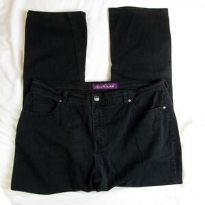 Gloria Vanderbilt Jeans Black Straight High  Waist Women's Size 16 Short